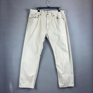 Levi's 505 Regular Cream Light Khaki Jeans White Tab 38x30 Classic Casual Pants